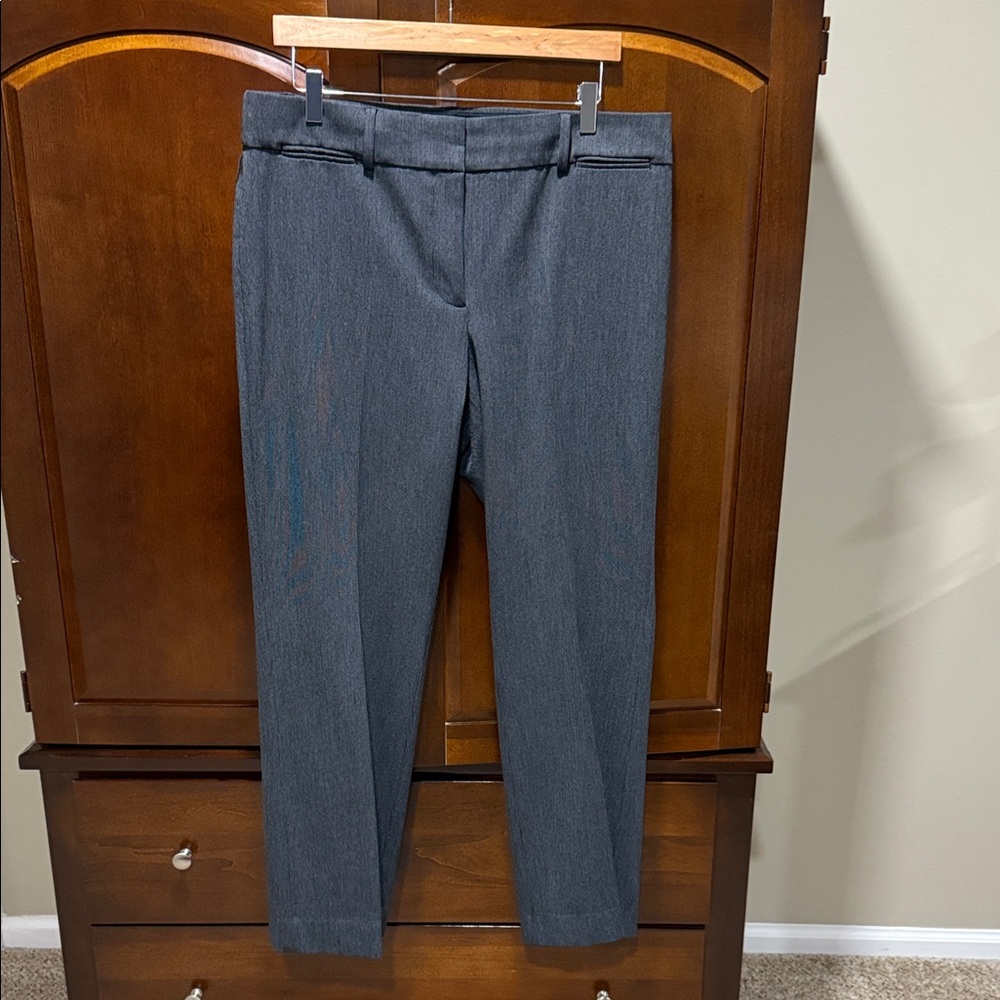 LOFT Gray Straight-Leg Trousers